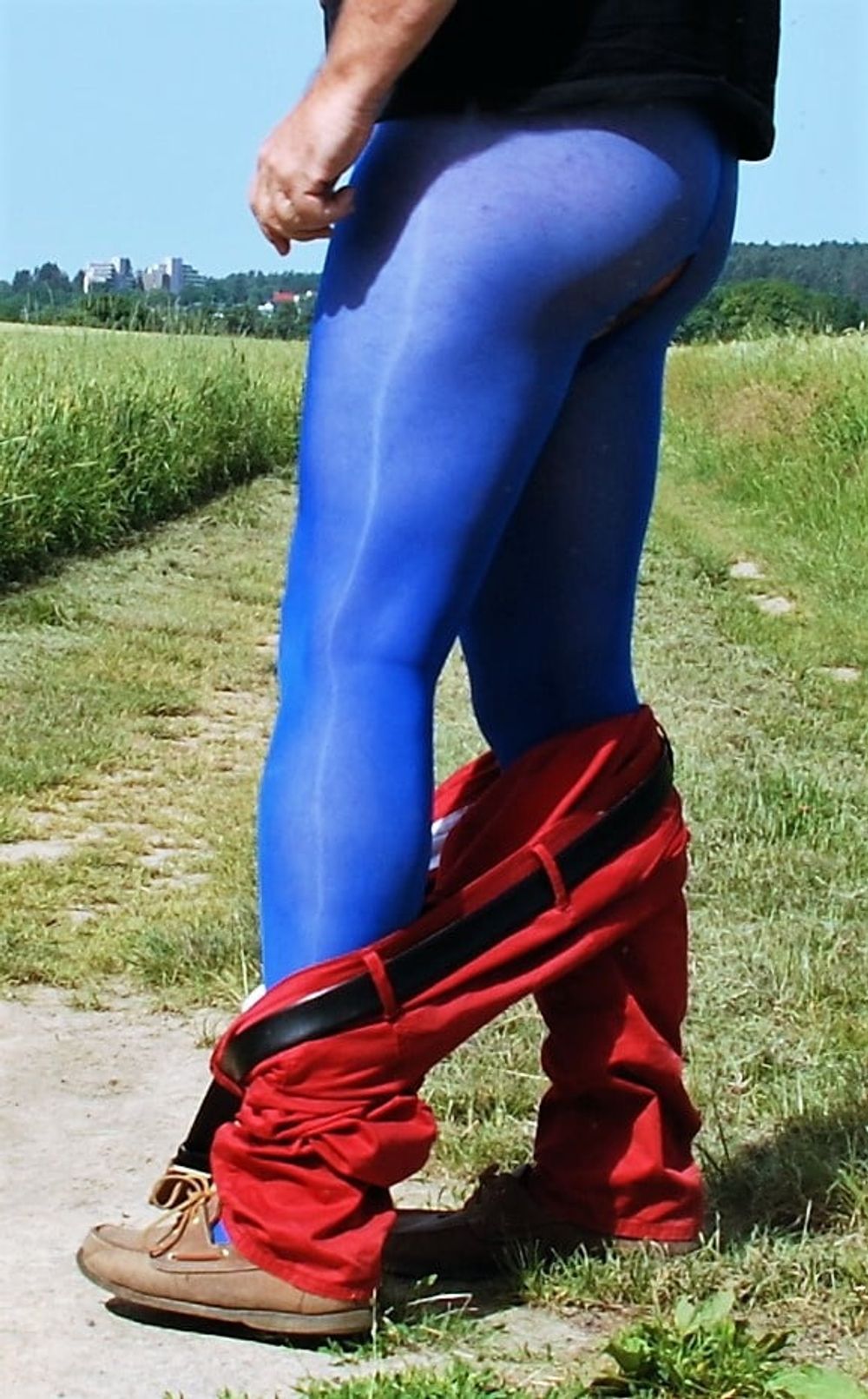 Outdoor Pantyhose Ouvert blue #9