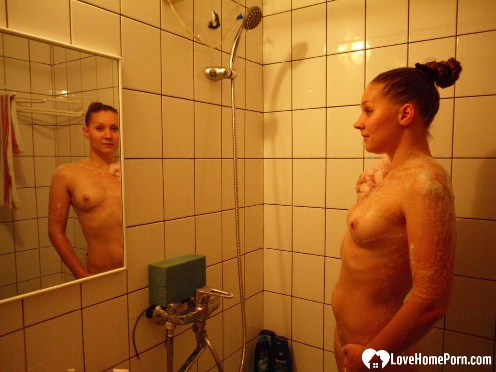 My friend shows off her body while showering #26