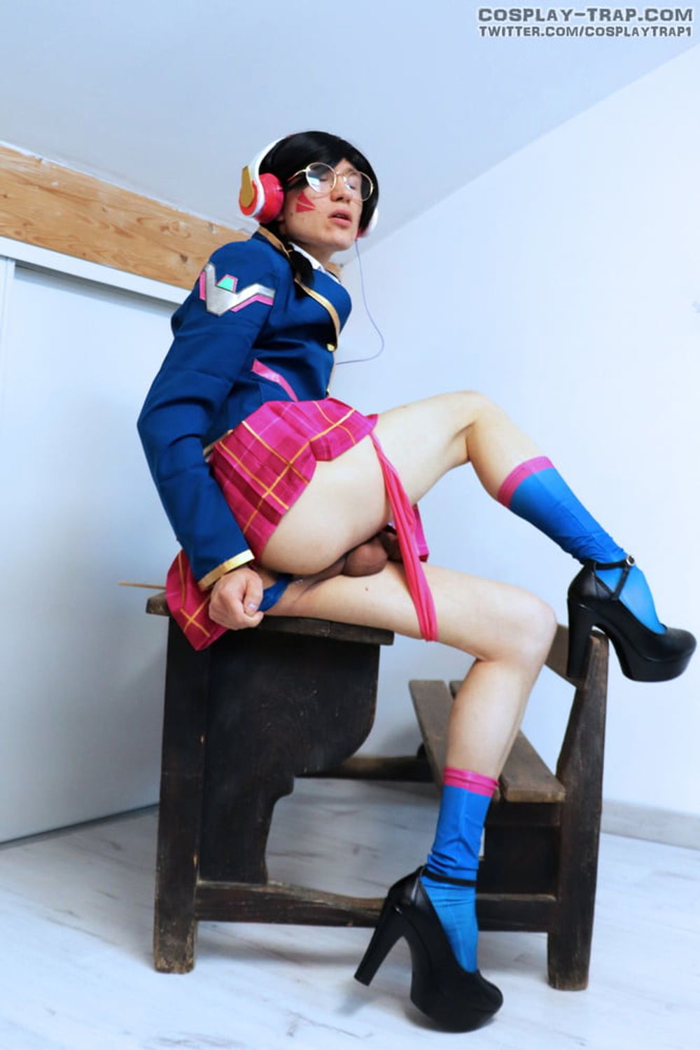 crossdress cosplay D.va Academy kinky lesson #8