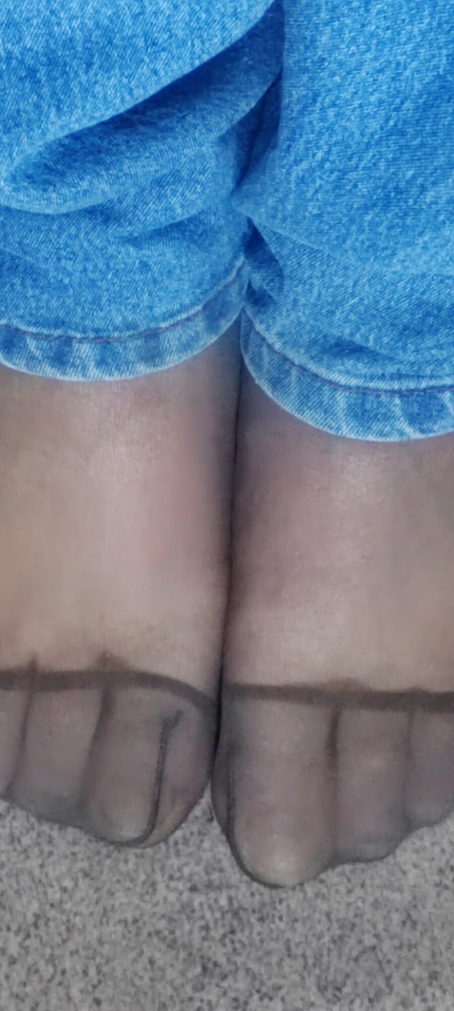 Nylon tights with jeans #15
