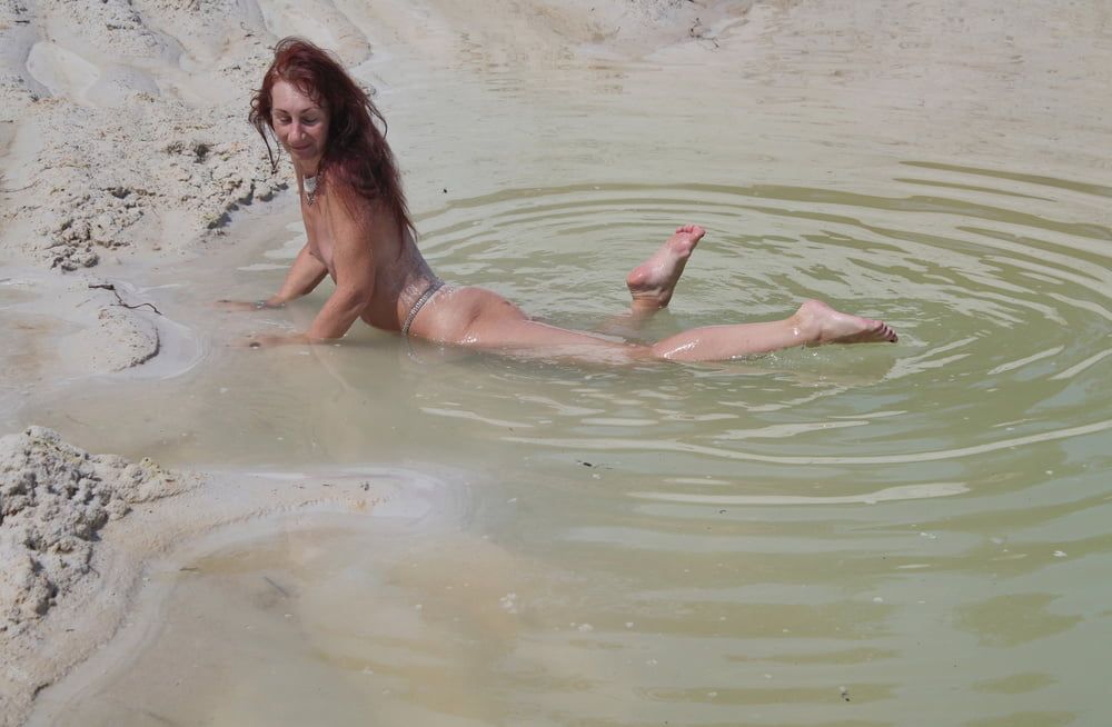 Bathing in white clay quarry #36