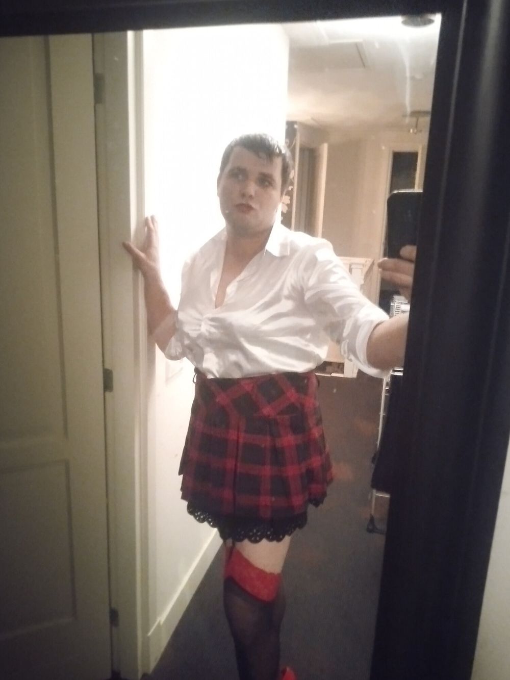 Satin crossdresser Sissy faggot 