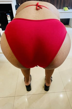 Watch my black and big ass with red panty