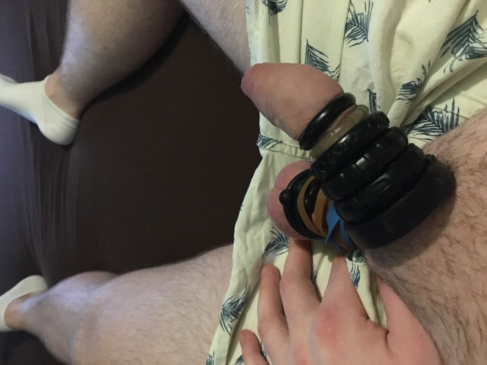 Cock Bondage With Rings Cocksleeve And Rubber Bands #50