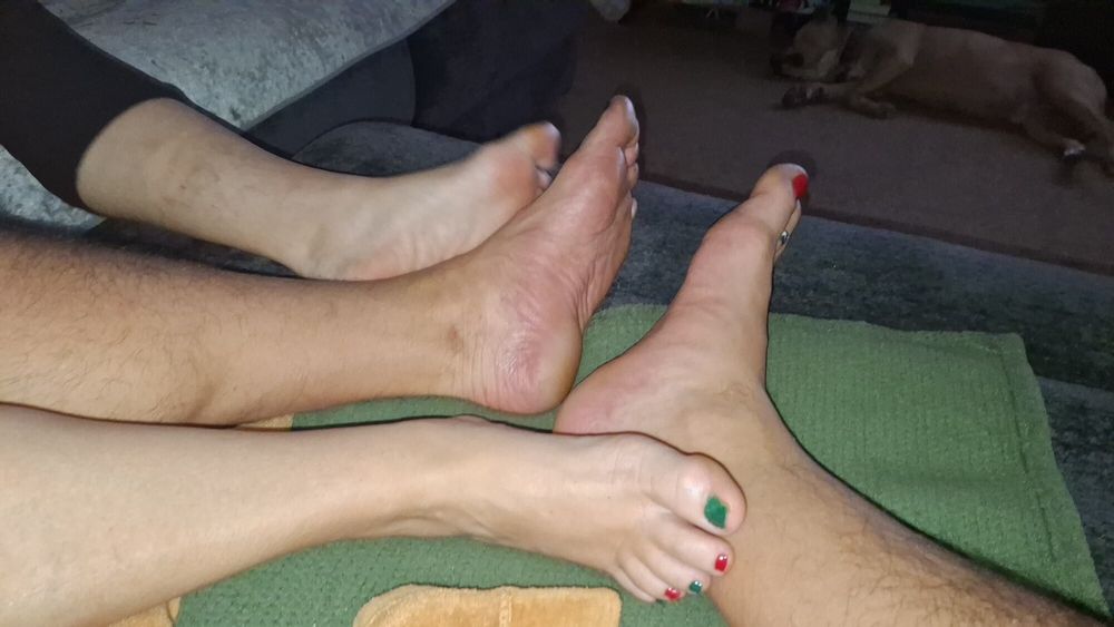 Playing footsie after our Pedicure #15