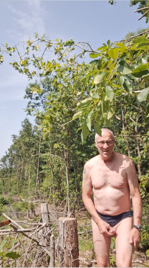 GRANDPA EXHIBITIONIST PUBLIC WOODS CRUISING CUMSHOT  #43