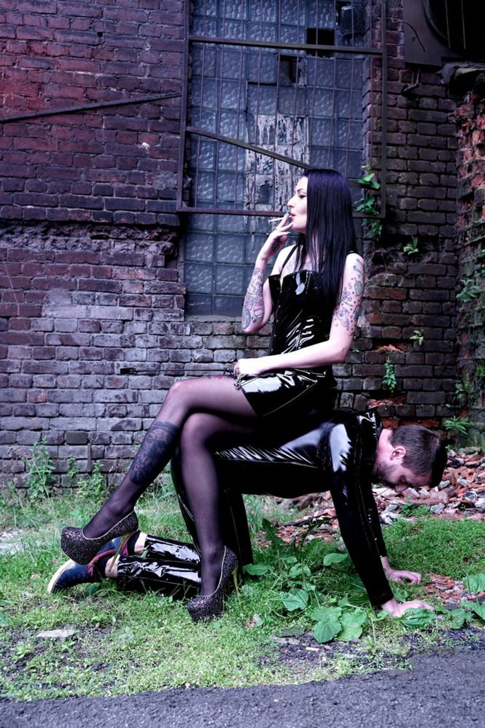 Dominatrix Nika on a walk with her slave. #9