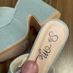  Cum on Blue Denim Wedges