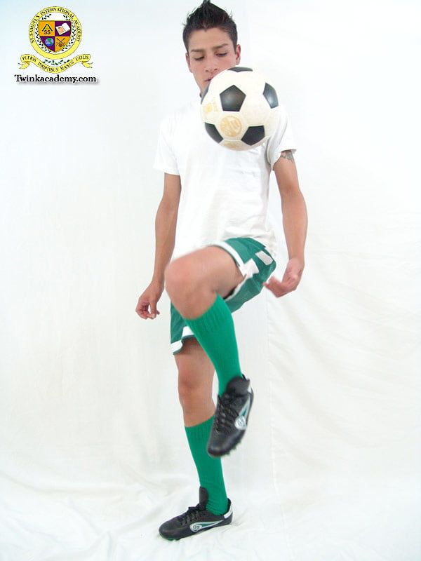 Latino teen Ferdynan poses after soccer practice #8