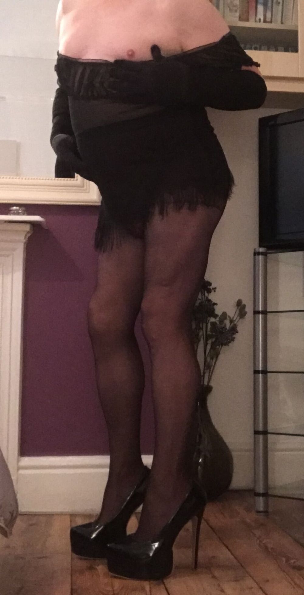 sexy slut in sheer black tights (4) #21