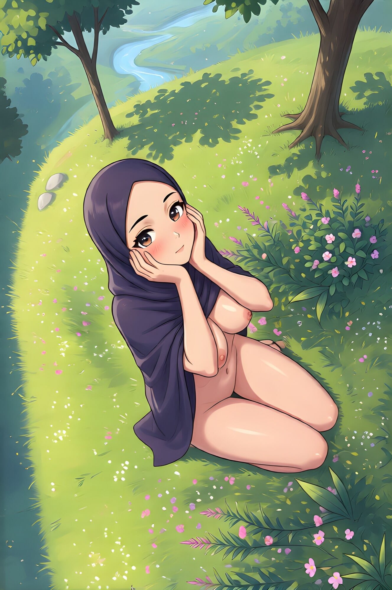 AI - Asian Hijab Girl Relax And Enjoy The Nature - Minokiiko #9