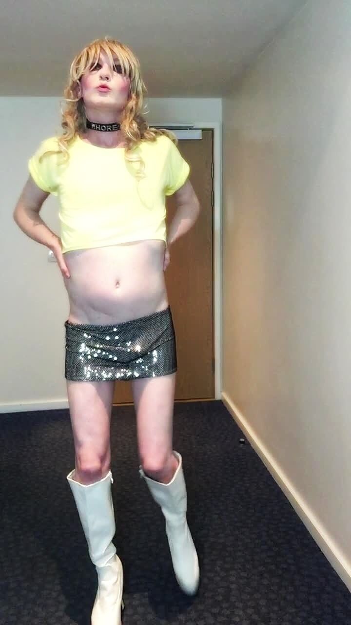 Sissy Poses In Sparkly Skirt #4