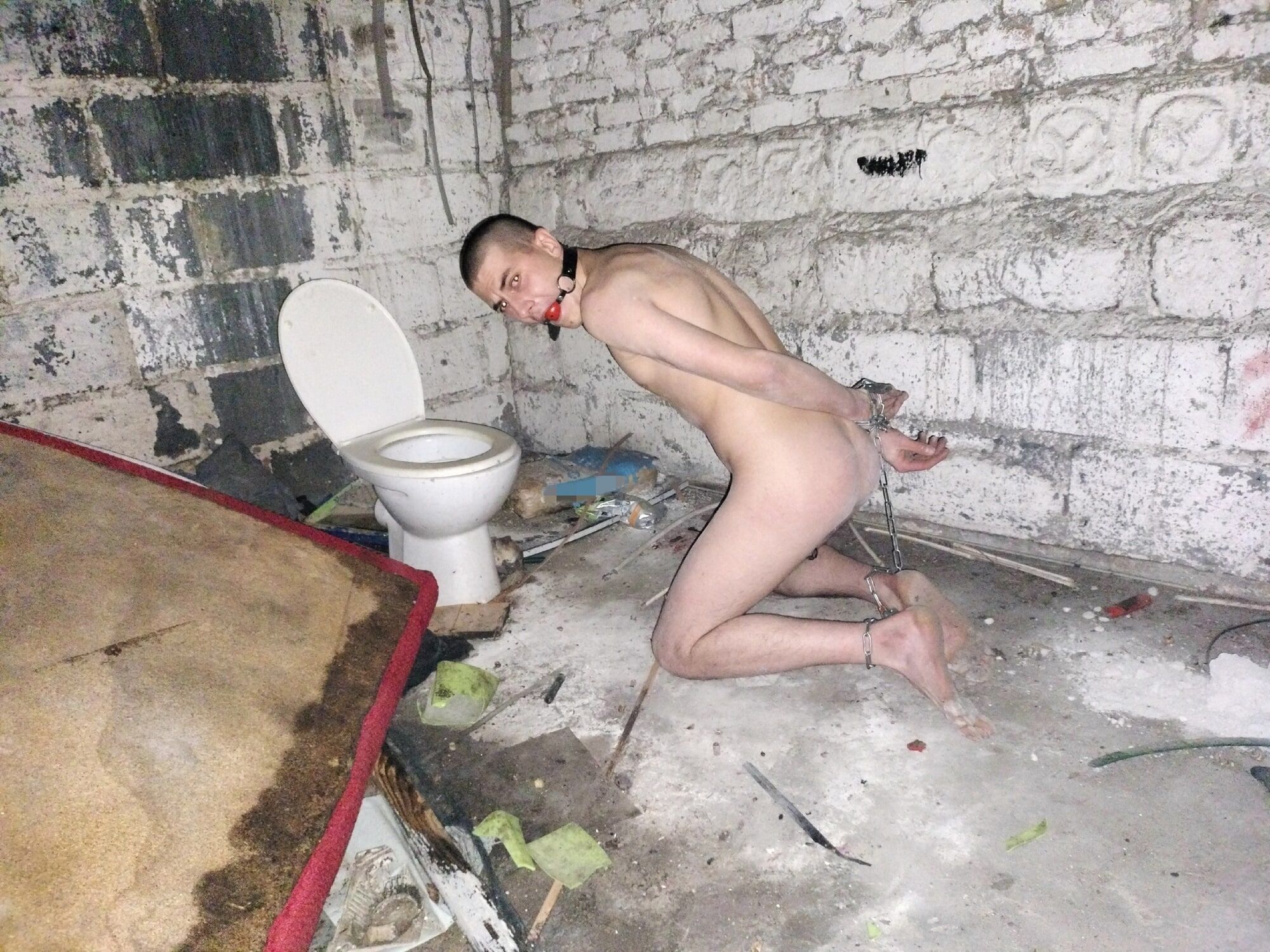 Young GAY slave in abandoned place 3 #18