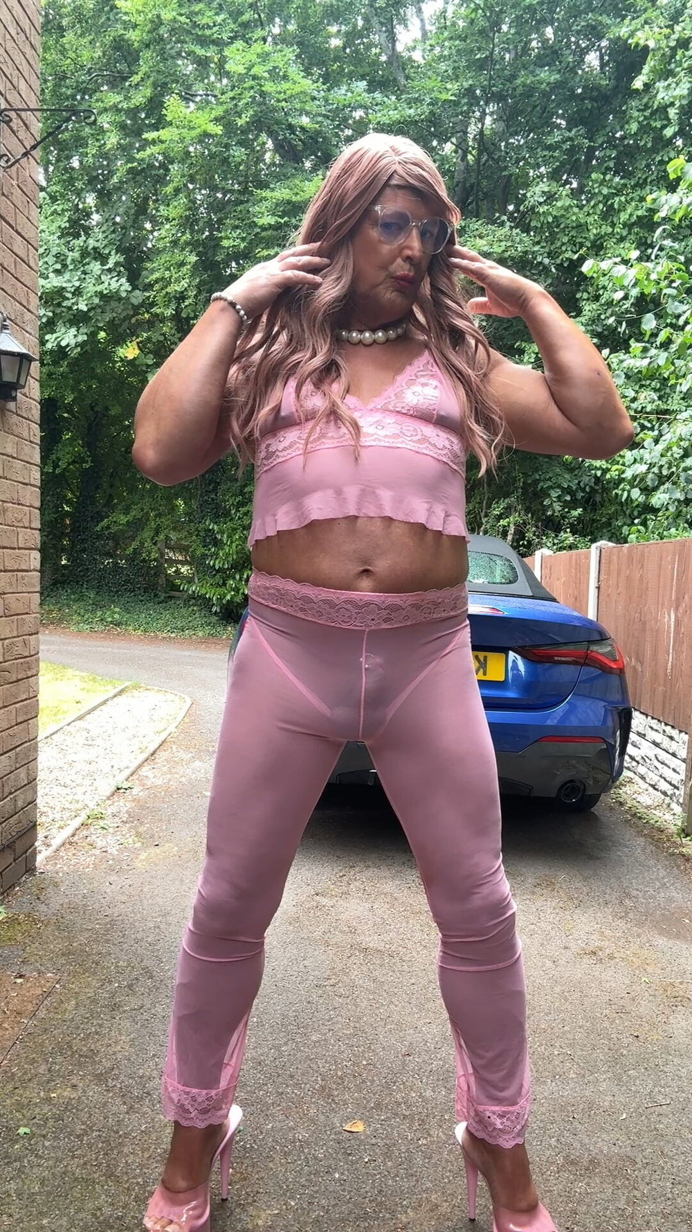 Sexy Crossdresser kellycd2022 in pink outfit and heels  #9