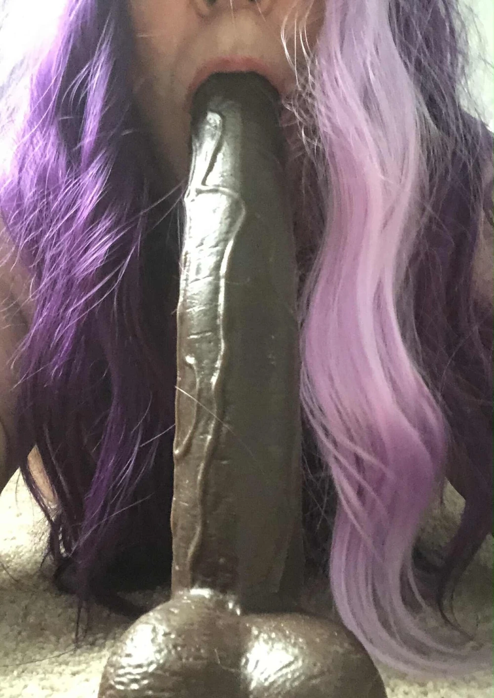 Sucking bbc dildo