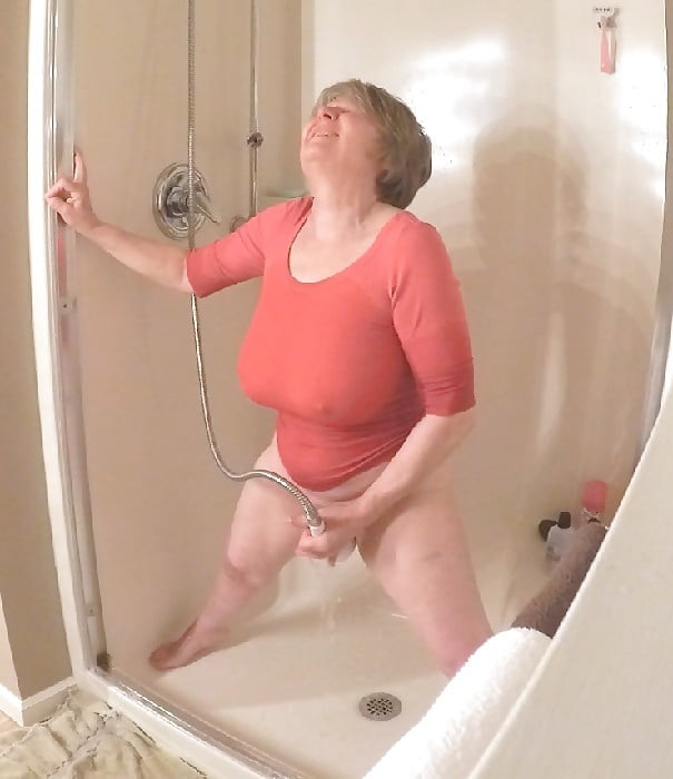 GILF masturbates in wet t-shirt #37
