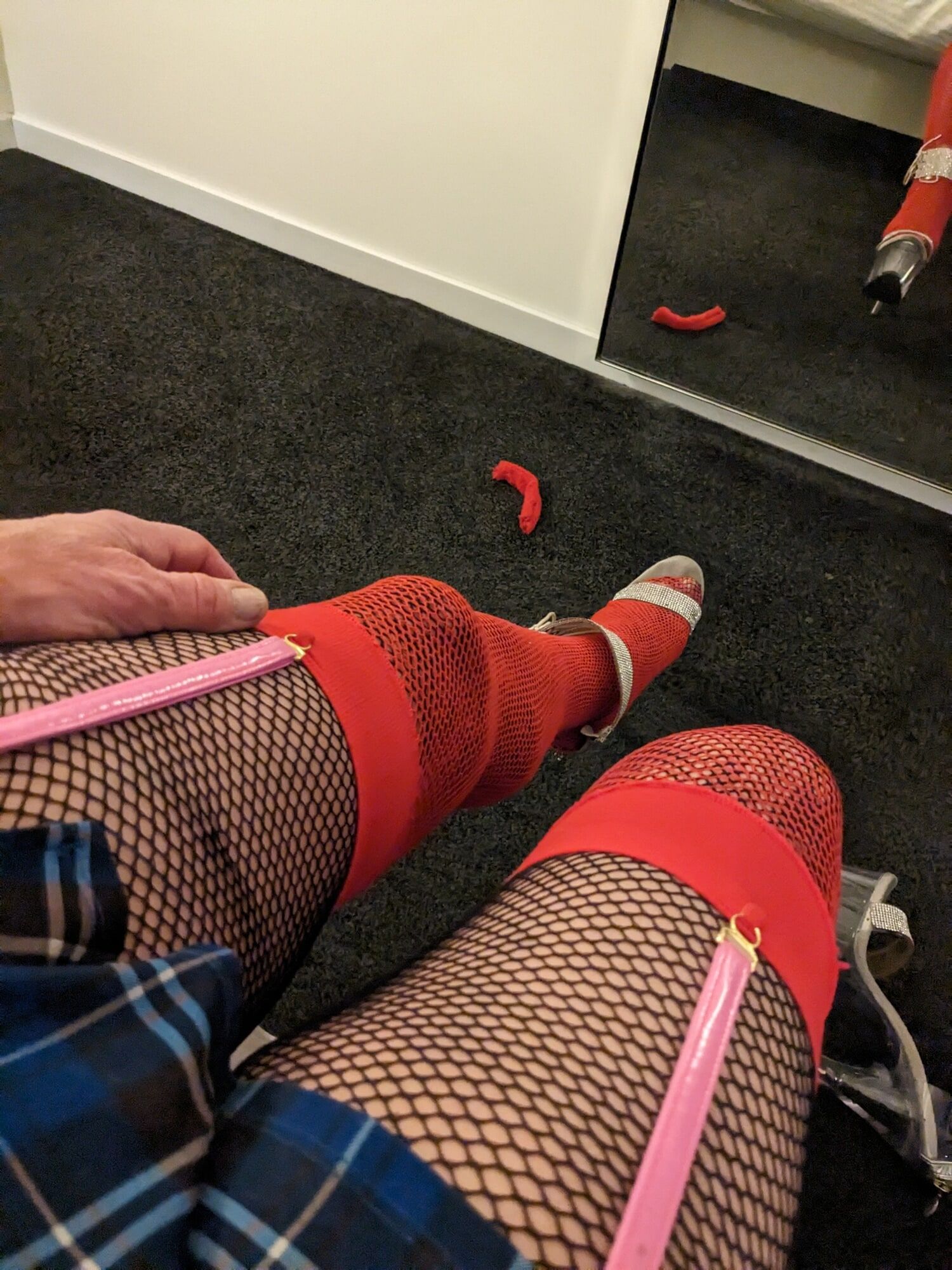 6 inch heels duing trip to adult theater 