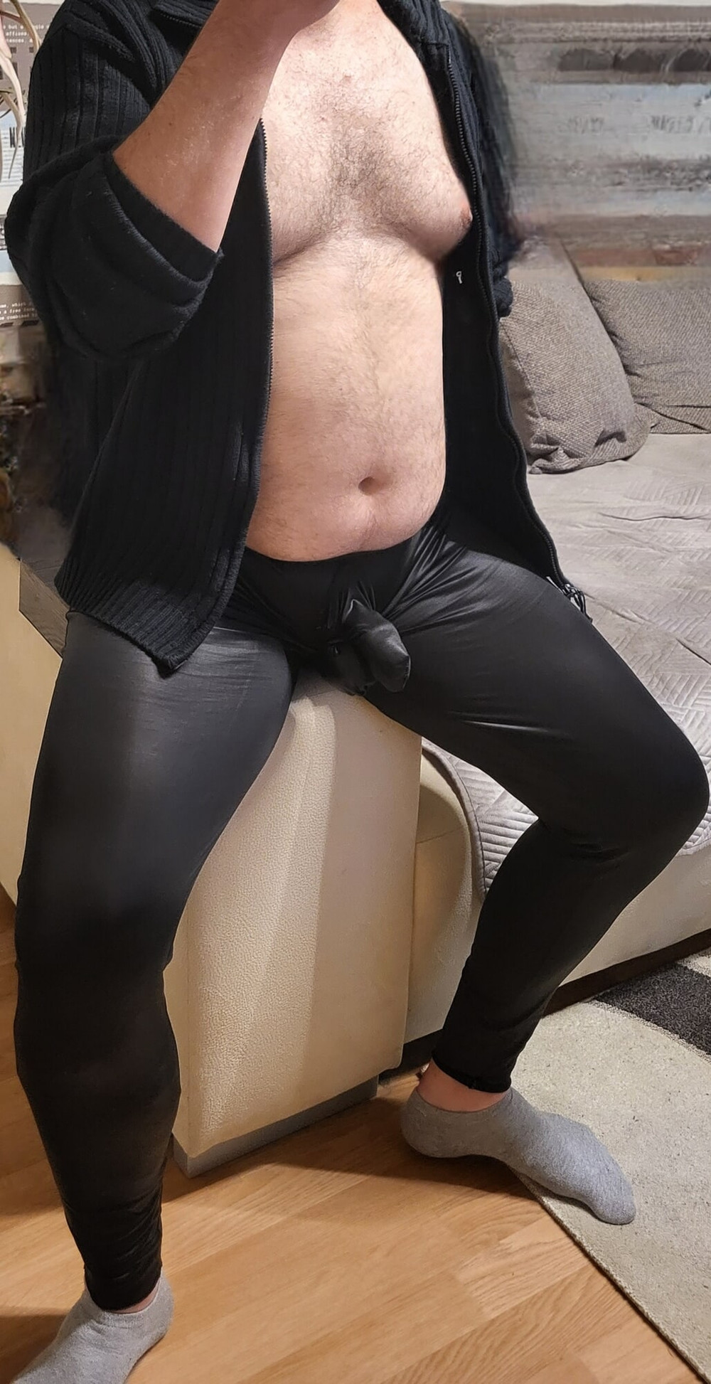 Wetlook hose mit Hosentraeger 