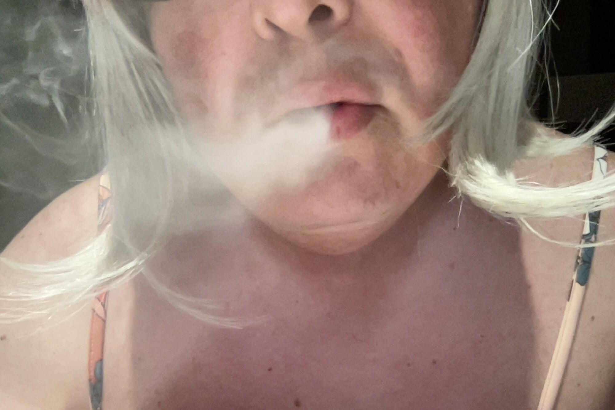 Short wig and cigarettes