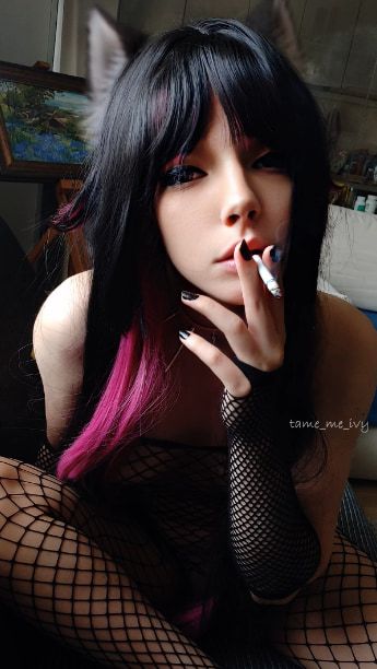 Succubus Babe smoking in fishnets #25