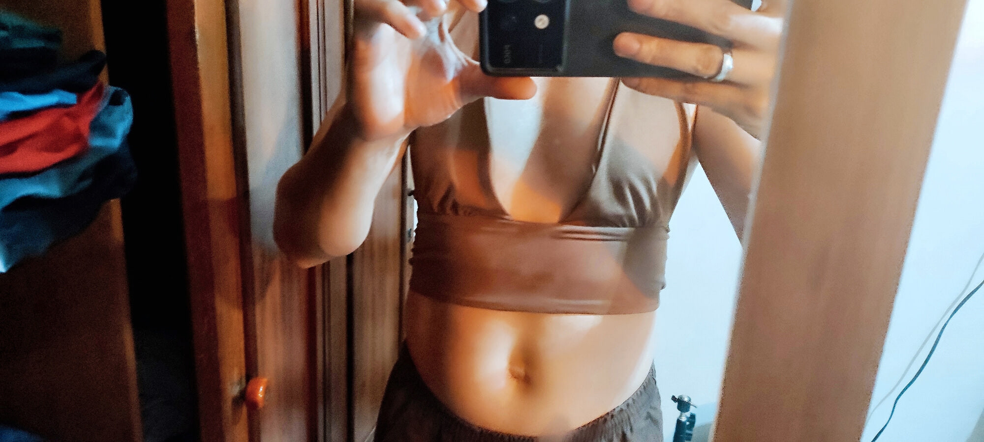Crossdresser in brown top #35