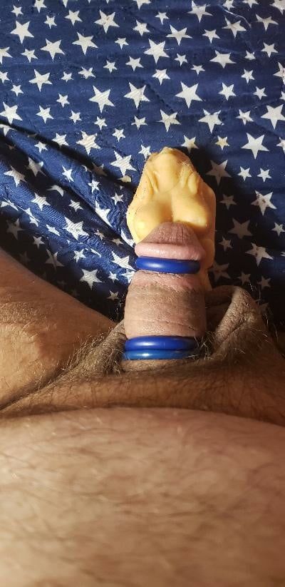 I love put cock ring on my cock fuck my sex toys  #4