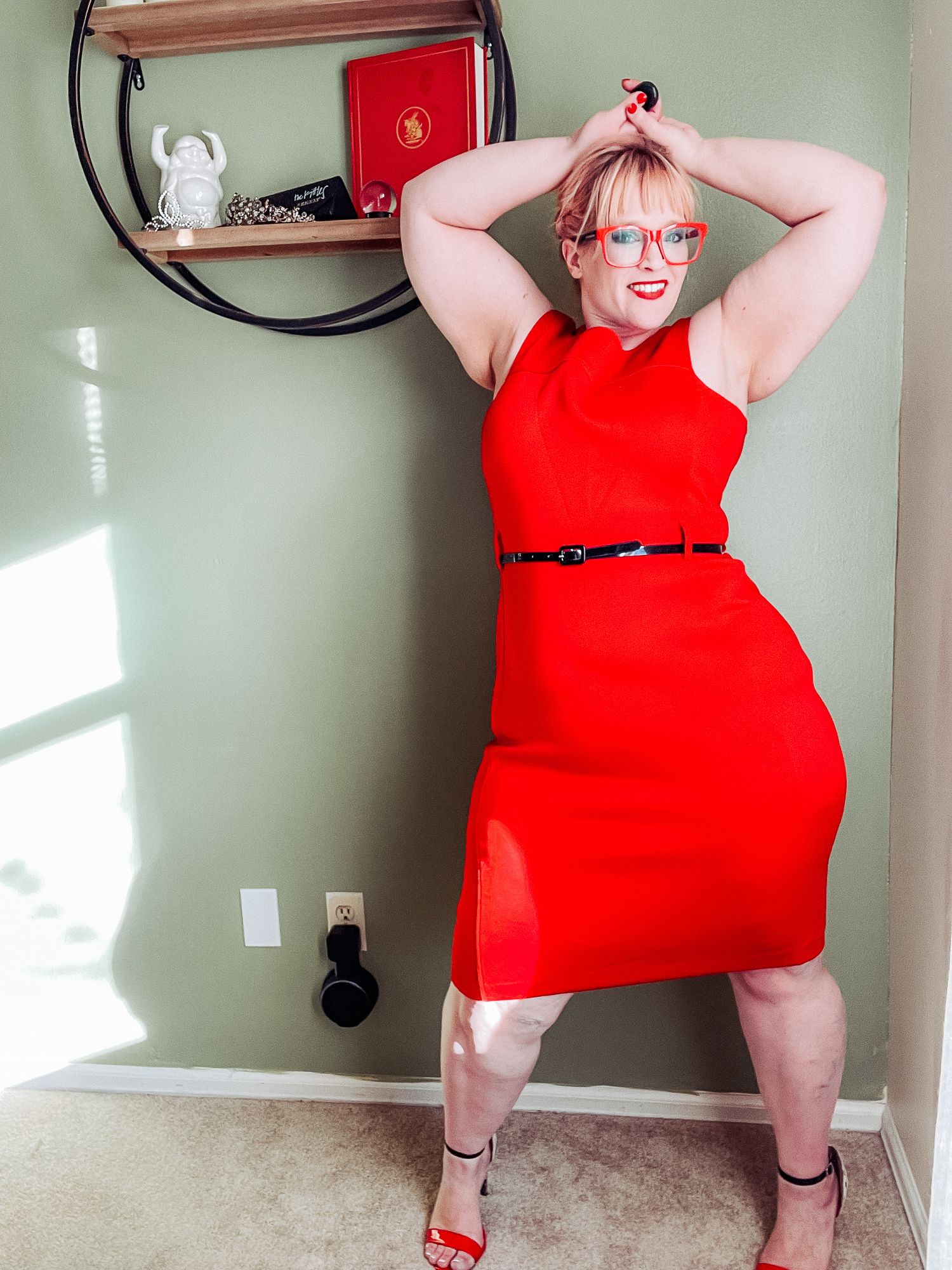 Red Dress and heels on your favorite BBW #14
