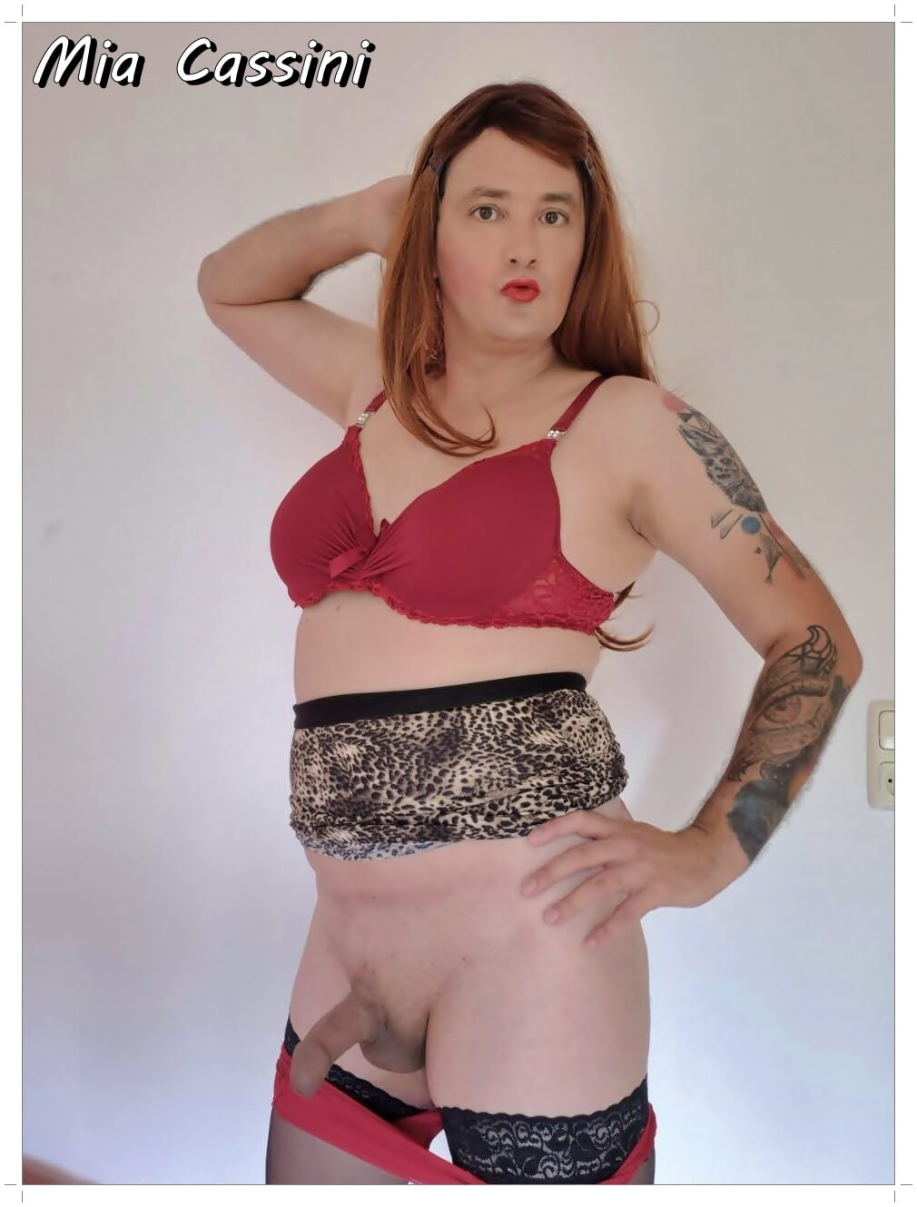 Red Lingerie & leopard Miniskirt #37