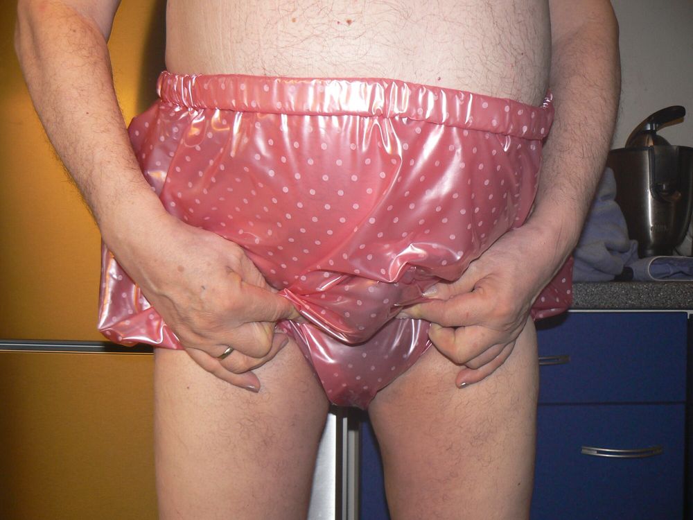 My little manhood in rubber panties #33