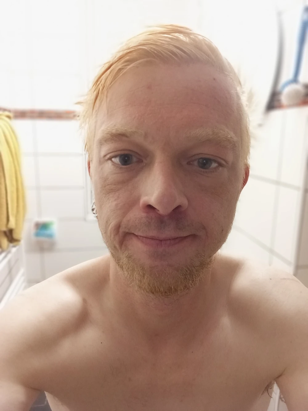 Naked with big and great cock in the bathroom #4