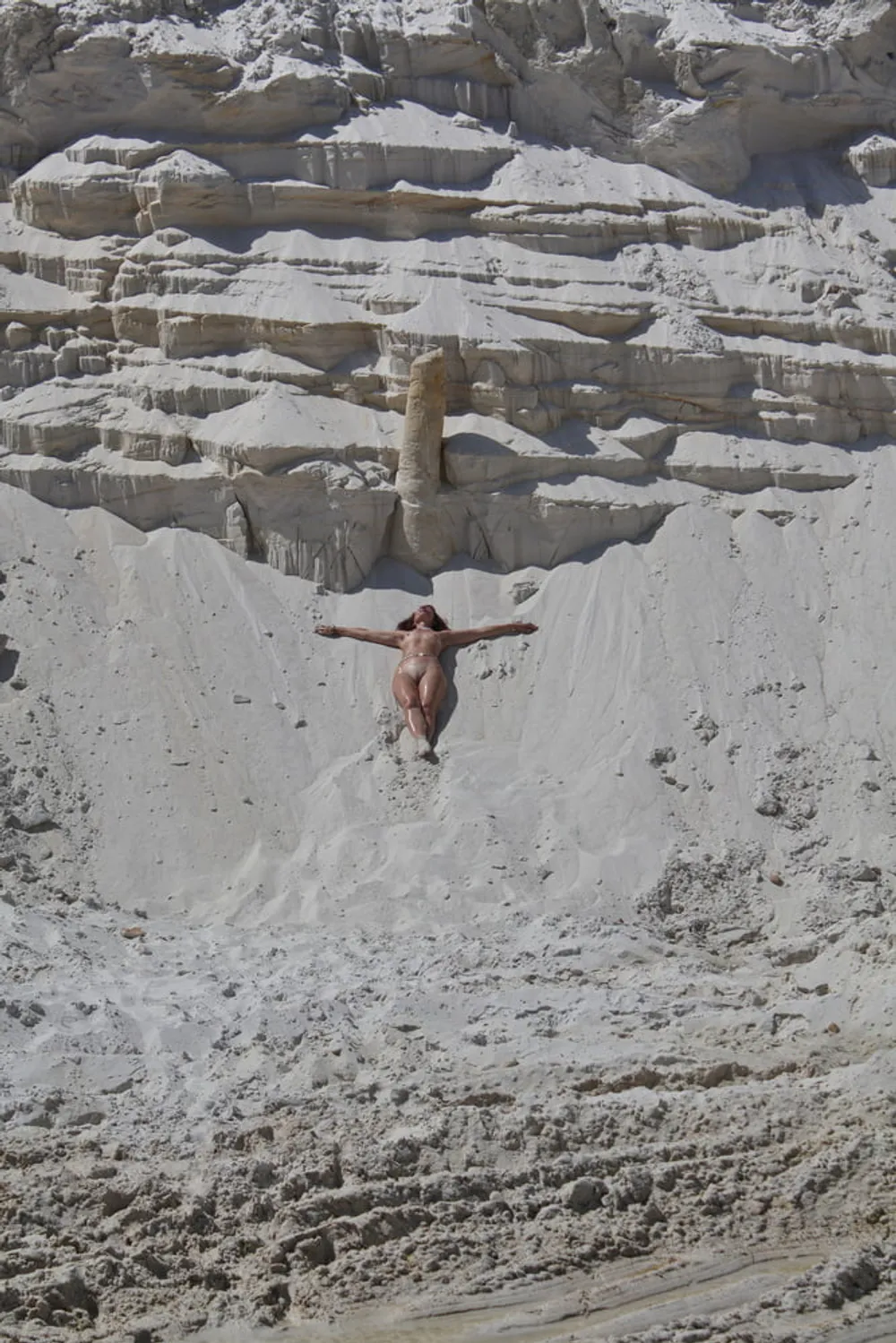 Bathing in white clay quarry #42