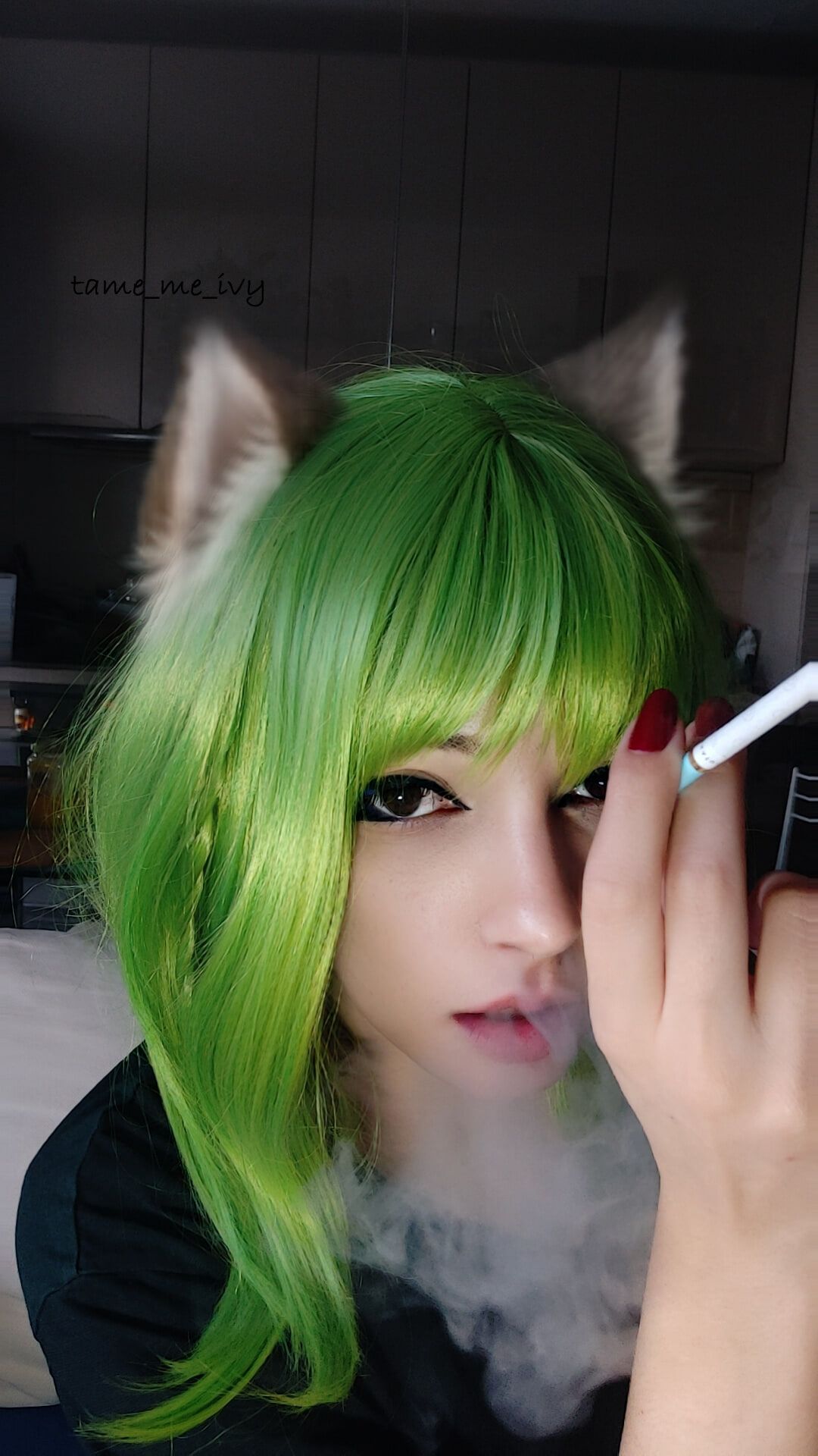 Green Egirl Smoking #3