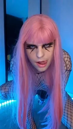 goth sissy spooky fishnet tranny shemale         