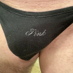 Cock in black thong
