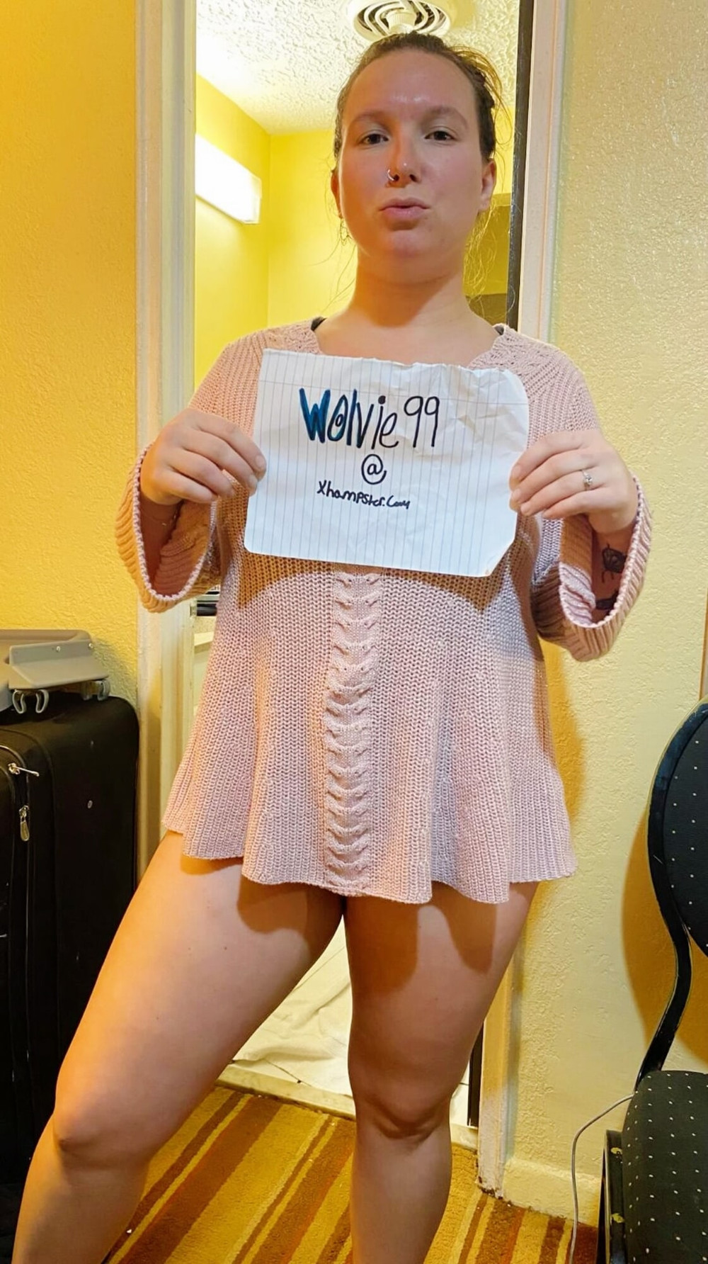 I posed in all different sweaters fucking myself for my maid #3