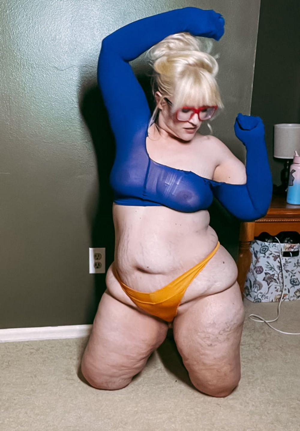 BBW Orange Thong Great Legs Fat Ass Curves MILF #20