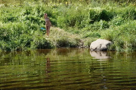 on the stone in volga river         