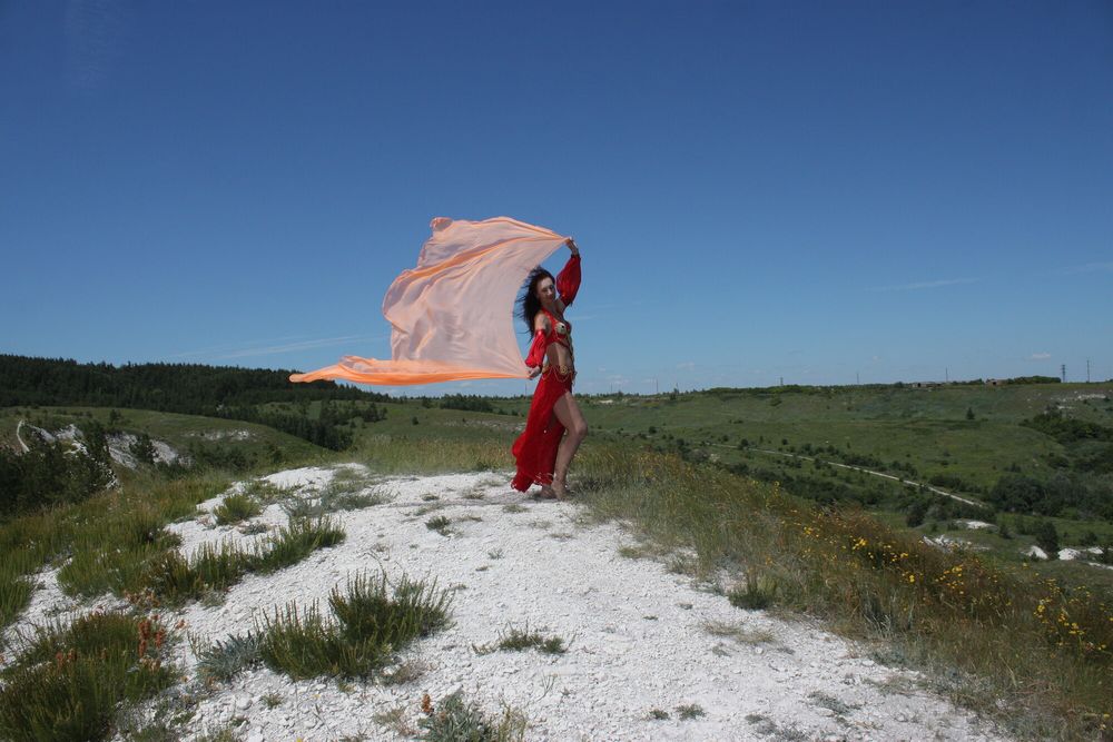 On top with an orange shawl #7