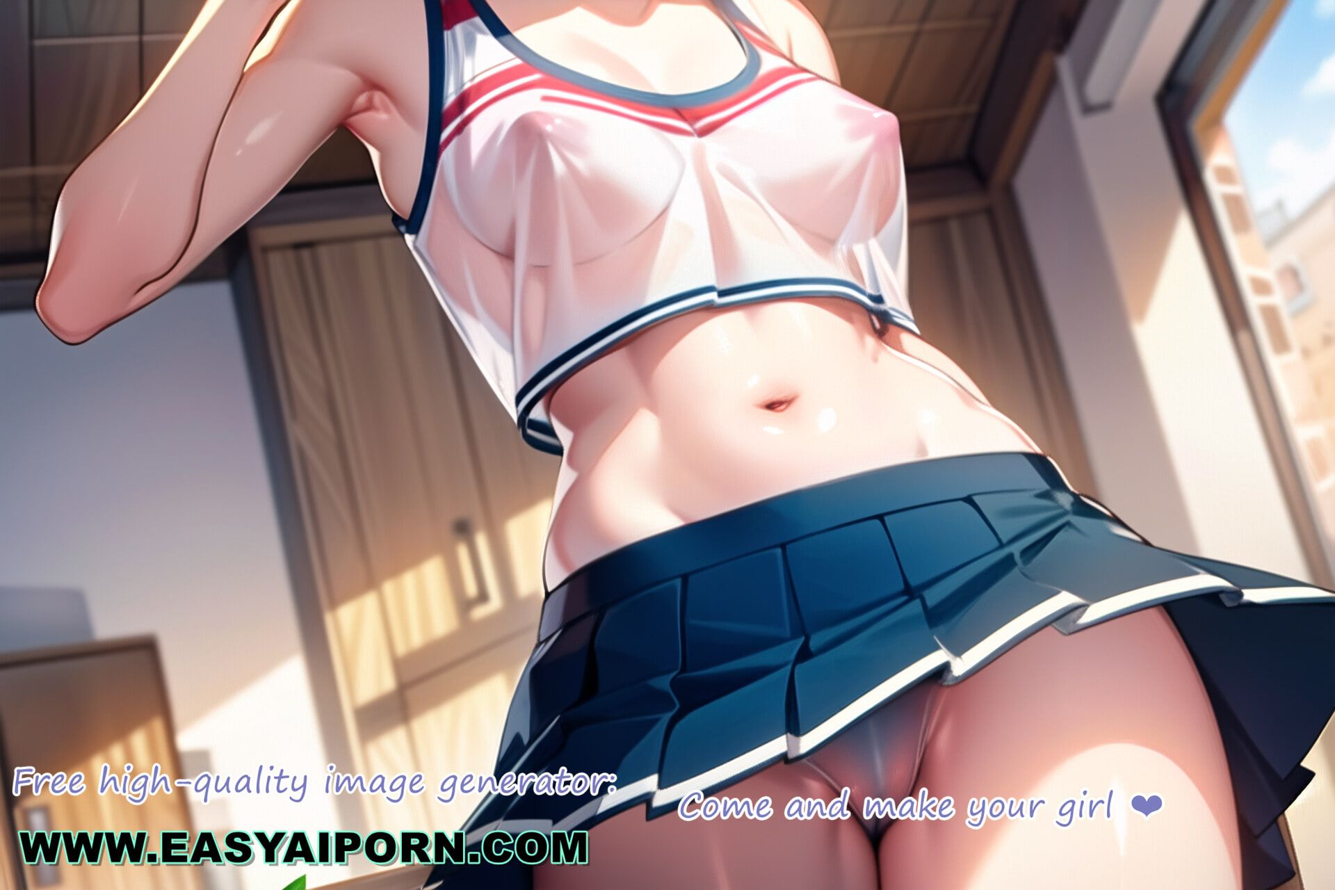 Hot Anime Cheerleader Motivating You Transparent Cloth #50