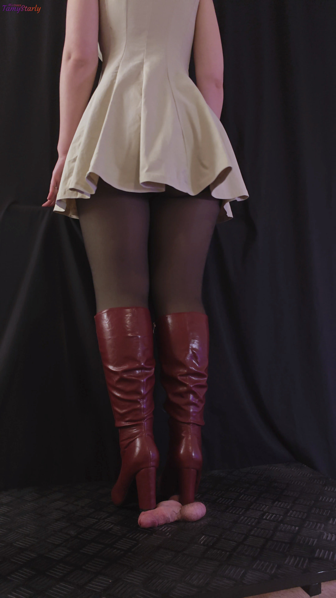 Landlady Trampling Your Cock in Red Boots #2