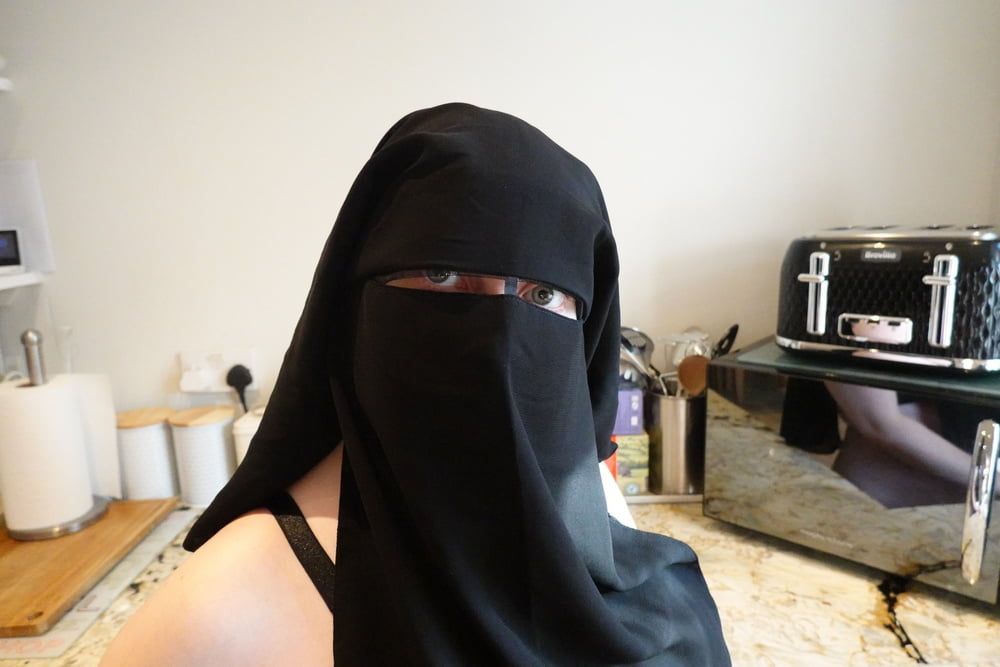 Pregnant Wife in Muslim Niqab and Nursing Bra #46