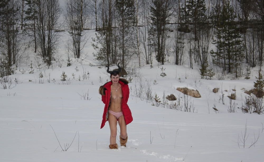 Naked on the Snow in Quarry #12