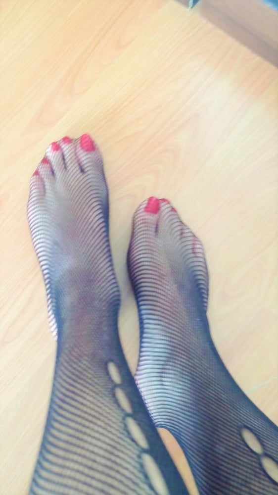 Red Nail Polish Feet #15