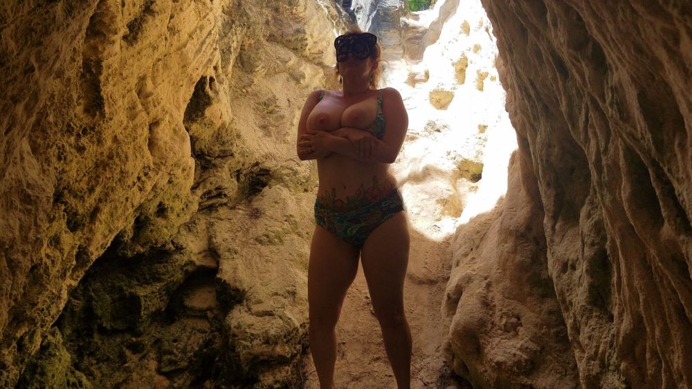 Voyeur MASSIVE TITTIES in a Cave Mistress Thursday Sneaks in #9