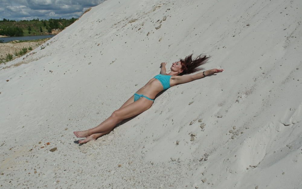 On White Sand in turquos bikini #10