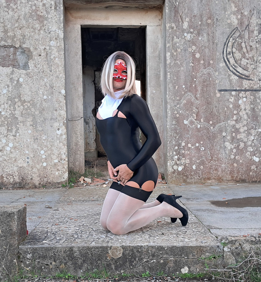 Kinky Perverted Nun in Nylon Stockings and High Heels #5