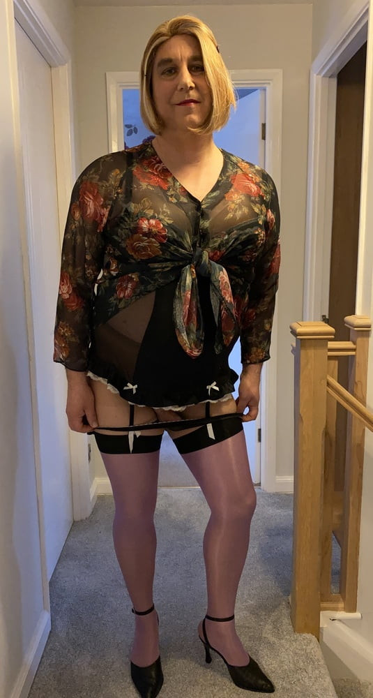 Purple stockings and lingerie #9