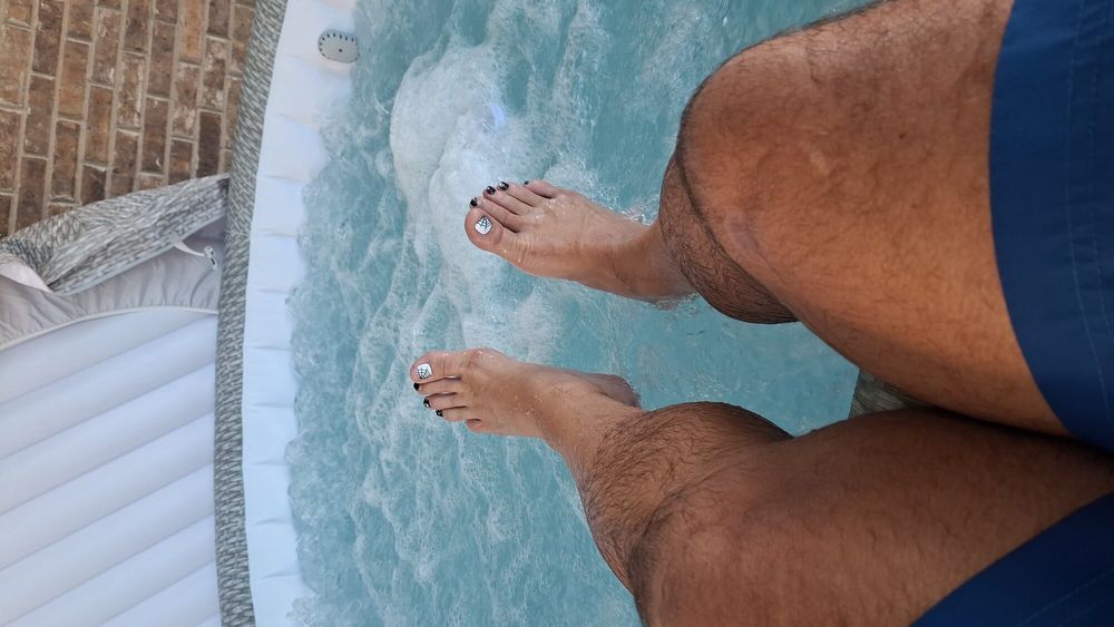 My wet steamy pedicured feet #21