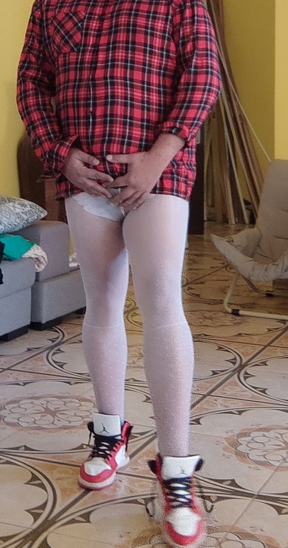 More  sexy white pantyhose #4