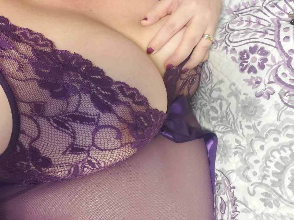New nightie = new Sexy milf photoshoot purple lace lingerie #12